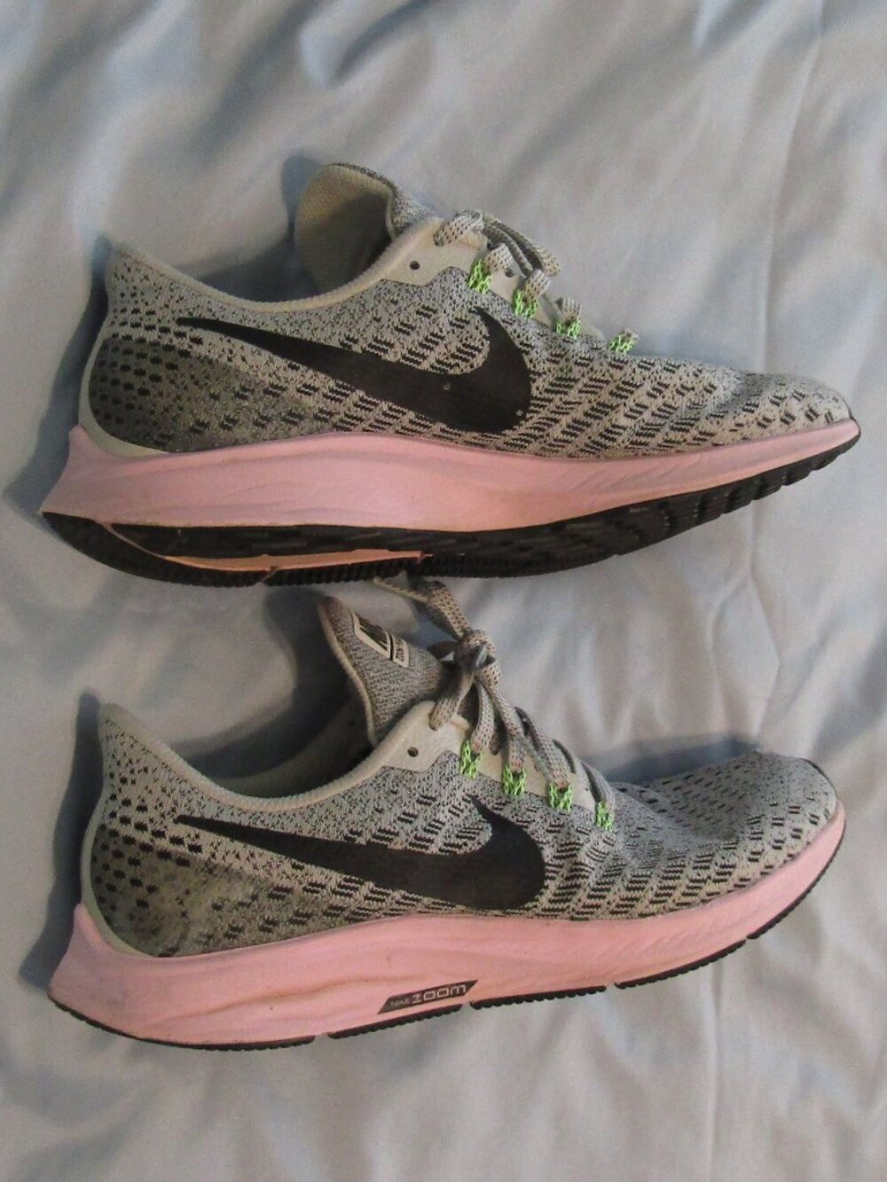 Nike Air Zoom Pegasus 35 Low Top Running Sneakers Shoes Womens 8 Pink Gray